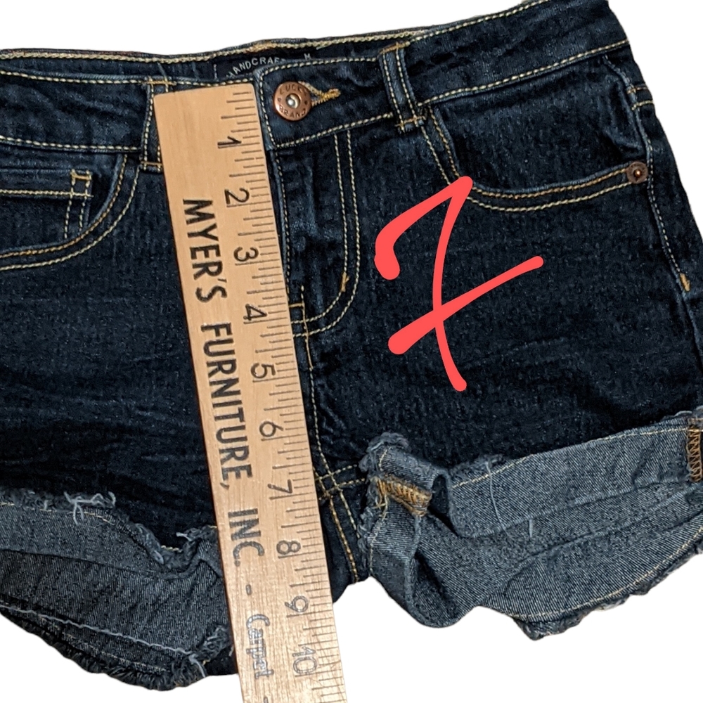4/$25  Lucky Riley girls shorts frayed rolled hem stretchy girls size 10 - Picture 5 of 9